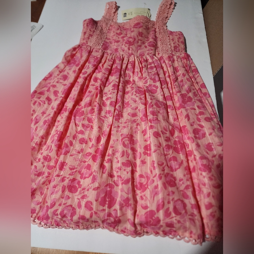 Joie Kids Pink Floral Sleeveless Dress 6 Y - Picture 2 of 10
